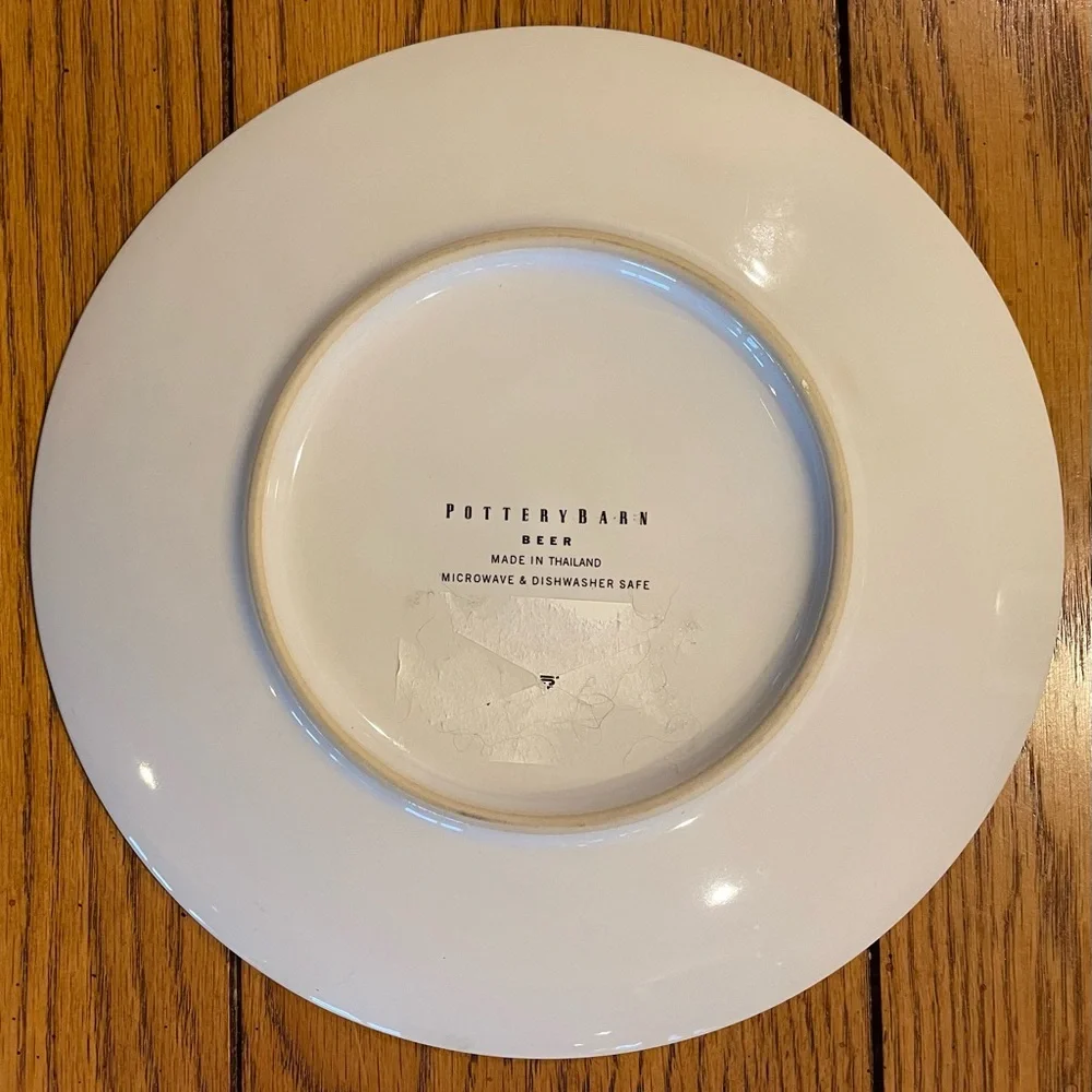 Pottery Barn Beer Plates, set of 4